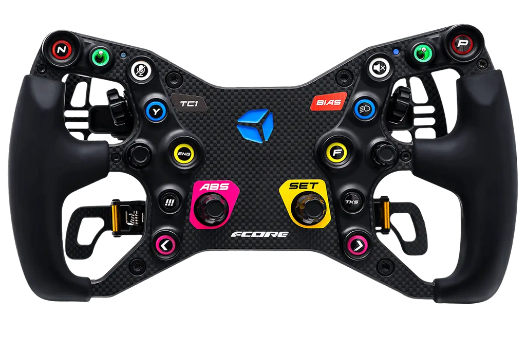 Cube Controls F-Core sim racing steering wheel front view